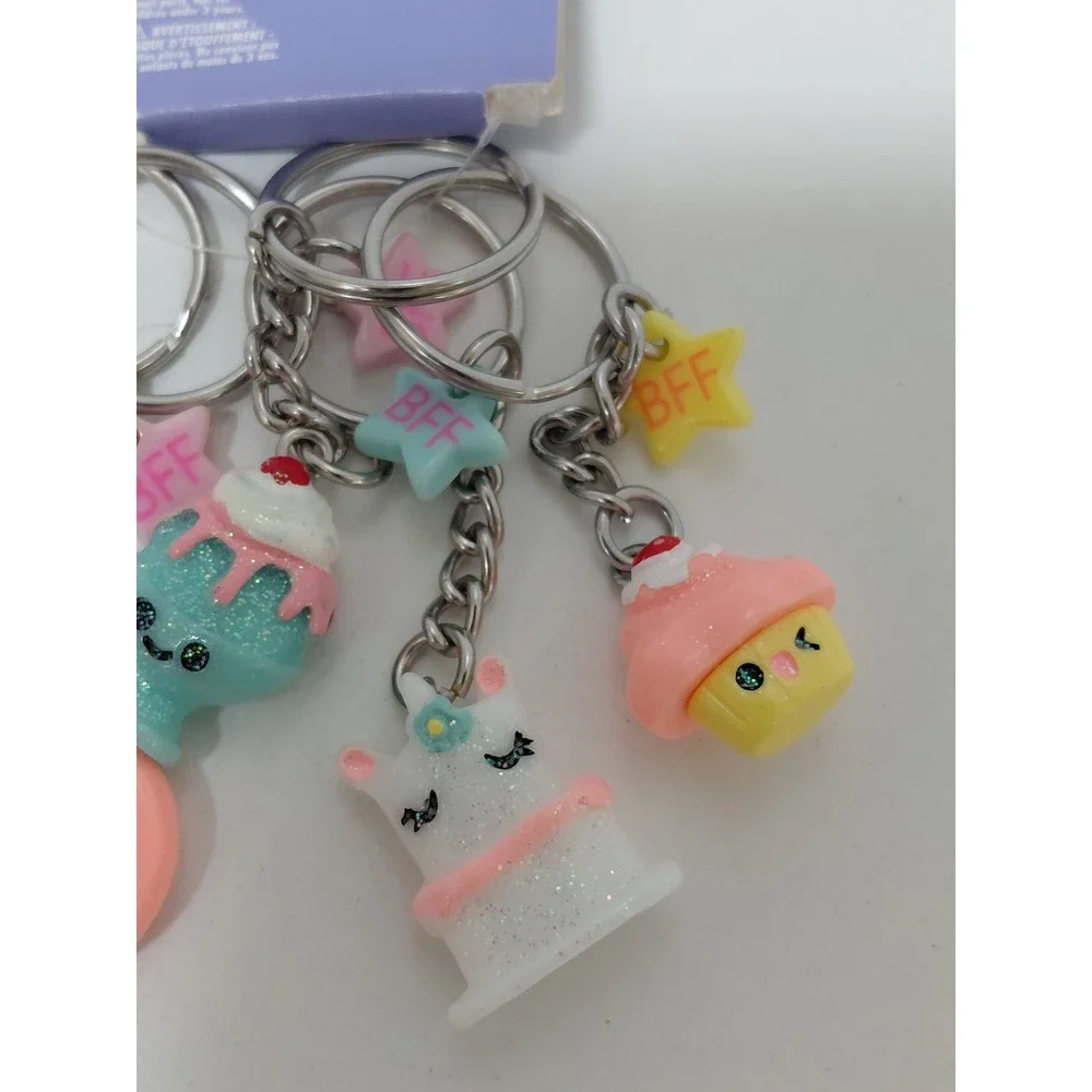 Claire's BFF Sweet Treats Keychain Set 5 Pack Glitter Food Charms New